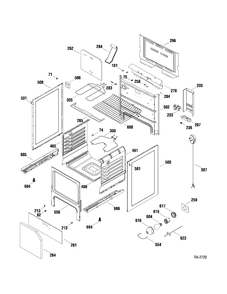 BODY PARTS Diagram and Parts List for JCBS64DM2WW  General Electric Range