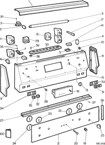BACKGUARD Diagram and Parts List for 17360-1  General Electric Range
