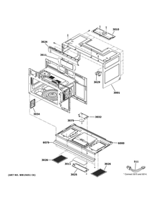 Oven Cavity Parts Diagram and Parts List for CVM521P2M6S1  General Electric Microwave