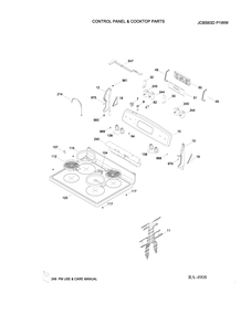CONTROL PANEL & COOKTOP Diagram and Parts List for JCBS63DP1WW  General Electric Range