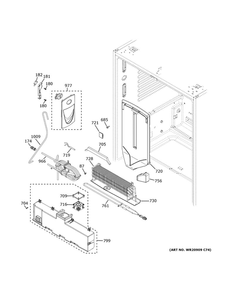 Fresh Food Section Diagram and Parts List for ZWE23PSNHSS  General Electric Refrigerator