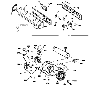 Backsplash,blower&drive Assembly Diagram and Parts List for DDE960SSAMWW  General Electric Dryer