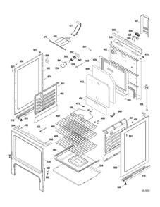 BODY PARTS Diagram and Parts List for JCBS63DP2WW  General Electric Range