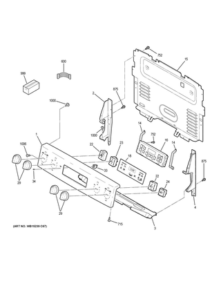 Control Panel Diagram and Parts List for JBS60DK5BB  General Electric Range