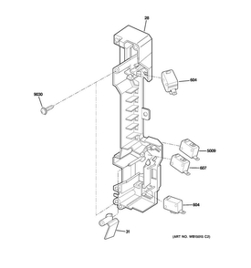 Latch Board Parts Diagram and Parts List for PSA9240SF2SS  General Electric Microwave