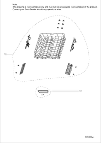UPPER RACK ASSEMBLY Diagram and Parts List for PDT660SSF1SS  General Electric Dishwasher