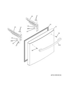Part Location Diagram of WR78X43247 GE FREEZER DRAWER FRONT - WHITE