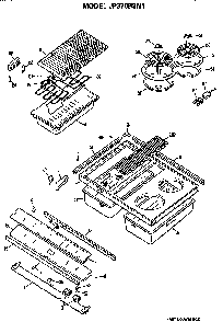 Cooktop Diagram and Parts List for JP370B9N1  General Electric Cooktop