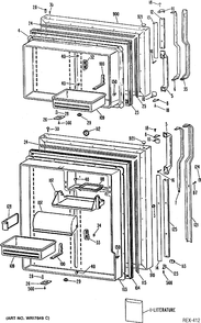 DOOR ASSEMBLY Diagram and Parts List for TBC19ZRERWH  General Electric Refrigerator
