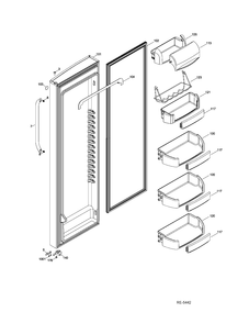 FF DOOR Diagram and Parts List for GSHF9NGYBCBB  General Electric Refrigerator