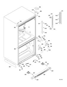 HINGE-MISC PARTS Diagram and Parts List for PDRS0MBYELSS  General Electric Refrigerator