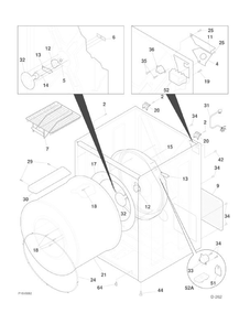 CABINET/DRUM Diagram and Parts List for DCXH46EA1WW  General Electric Dryer