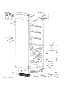 Cabinet Diagram and Parts List for PBV10R5VBSS  General Electric Refrigerator