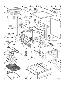 CHASSIS Diagram and Parts List for GRCR3960ZWW-4  General Electric Range