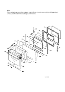 DOOR Diagram and Parts List for PCB980SF3SS  General Electric Range