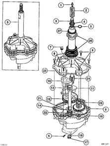 TRANSMISSION Diagram and Parts List for WSM2700RCWWH  General Electric Washer