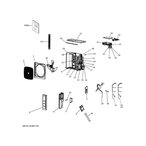 Room Air Conditioner Diagram and Parts List for 1U24T3PS1HE  General Electric Air Conditioner