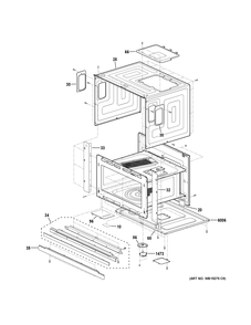 OVEN CAVITY PARTS Diagram and Parts List for PWB7030EL2ES  General Electric Microwave Oven Combo