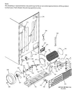 MACHINE COMPARTMENT Diagram and Parts List for PSI23SGMBKBS  General Electric Refrigerator