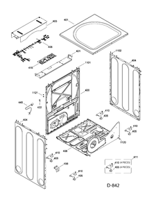CABINET Diagram and Parts List for GFMN110GD0WW  General Electric Dryer