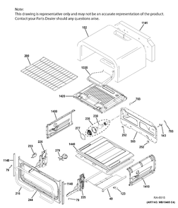 UPPER OVEN Diagram and Parts List for JCGB860SEJ3SS  General Electric Range