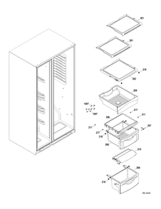 FF SHELVES Diagram and Parts List for GSRS3QGXGFSS  General Electric Refrigerator