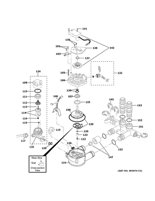 Pump Diagram and Parts List for GXMH31H01  General Electric Water Filter System