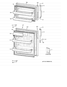 DOORS Diagram and Parts List for MTH17BBT2RWW  General Electric Refrigerator
