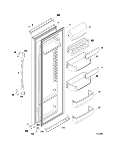 FF DOOR Diagram and Parts List for DSR25UGTABB  General Electric Refrigerator
