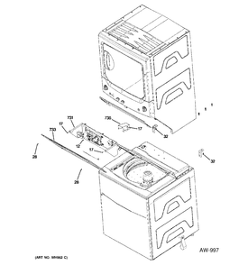 CABINET 2 Diagram and Parts List for C978-97222210  General Electric Washer