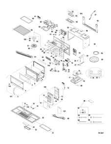 MICROWAVE OVEN Diagram and Parts List for JVM1540WMC02  General Electric Microwave