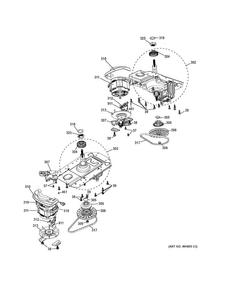 Motor/drive Diagram and Parts List for GTUP240EM4WW  General Electric Washer Dryer Combo