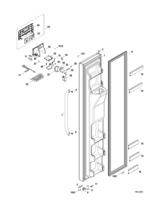 FREEZER DOOR Diagram and Parts List for GSRS5KLZAFSS  General Electric Refrigerator