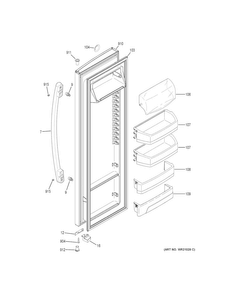 Fresh Food Door Diagram and Parts List for GSS25GSHFCSS  General Electric Refrigerator