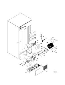 SEALED SYSTEM & MOTHERBOARD Diagram and Parts List for GDRC0HBDARWW  General Electric Refrigerator