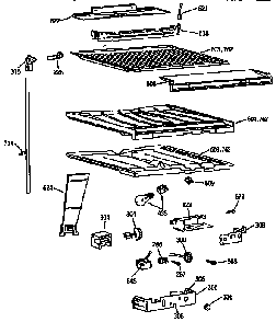 Compartment Seperator Diagram and Parts List for TBX18DISJRAD  General Electric Refrigerator