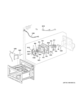Interior Parts 1 Diagram and Parts List for ZSC2201J4SS  General Electric Microwave