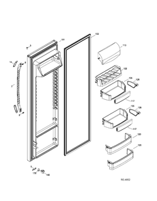 FF DOOR Diagram and Parts List for GSRC3QGXHFWW  General Electric Refrigerator