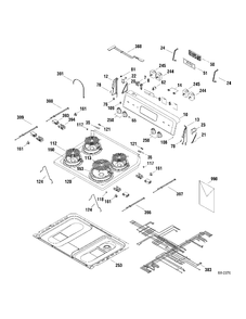 CONTROLS & COOKTOP Diagram and Parts List for JCBS35WJ2WW  General Electric Range