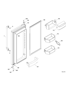 FF DOOR LEFT Diagram and Parts List for CFCP1NIYDSS  General Electric Refrigerator