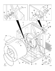 CABINET Diagram and Parts List for PSXH47EF1WW  General Electric Dryer