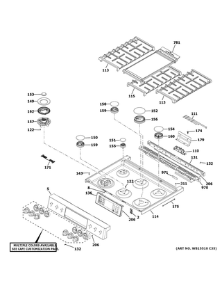 Part Location Diagram of WB18X33925 GE ELECTRODE TOP & HARNESS HV