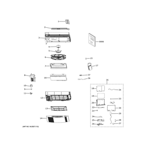 Room Air Conditioner Diagram and Parts List for US09FB2BEA1  General Electric Air Conditioner