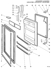 REFRIGERATOR DOOR Diagram and Parts List for LXB18JGVLBB-1  General Electric Refrigerator