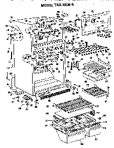 Cabinet Parts Diagram and Parts List for TBX18DKBR  General Electric Refrigerator