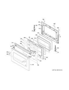 Lower Door Diagram and Parts List for CGS990SET9SS  General Electric Range