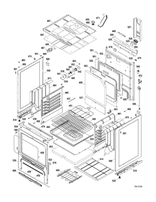 CHASSIS PARTS Diagram and Parts List for JCBP670DT1WW  General Electric Range