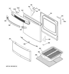 DOOR & DRAWER PARTS Diagram and Parts List for JAS02SN4SS  General Electric Range