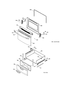 DOOR PARTS Diagram and Parts List for MCAS724M3WW  General Electric Range