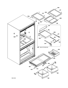 Ff Shelves Diagram and Parts List for PNE21KMKES  General Electric Refrigerator